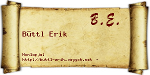 Büttl Erik névjegykártya